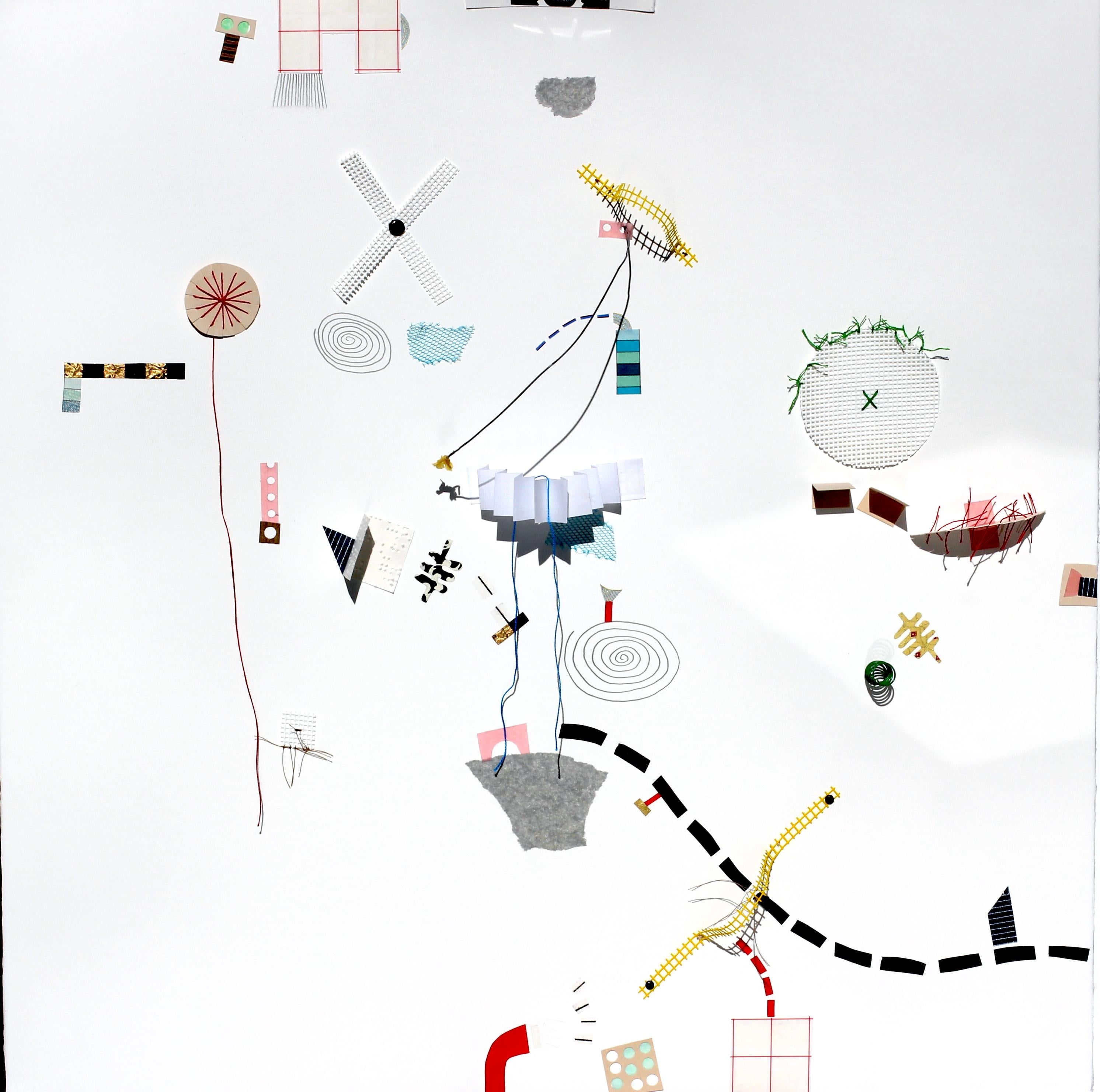 Une collision de fantaisie, techniques mixtes sur papier - Mixed Media Art de Rojia Dadashzadeh