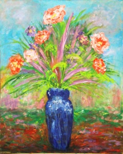 Blue Vase, Painting, Oil on Canvas