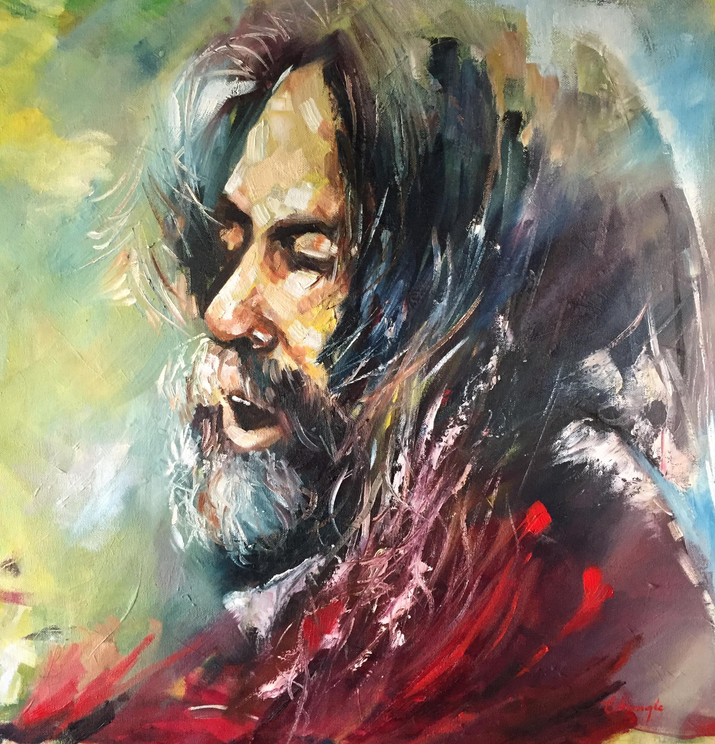 Iconico, Pittura, Olio su tela - Painting di Thong Le