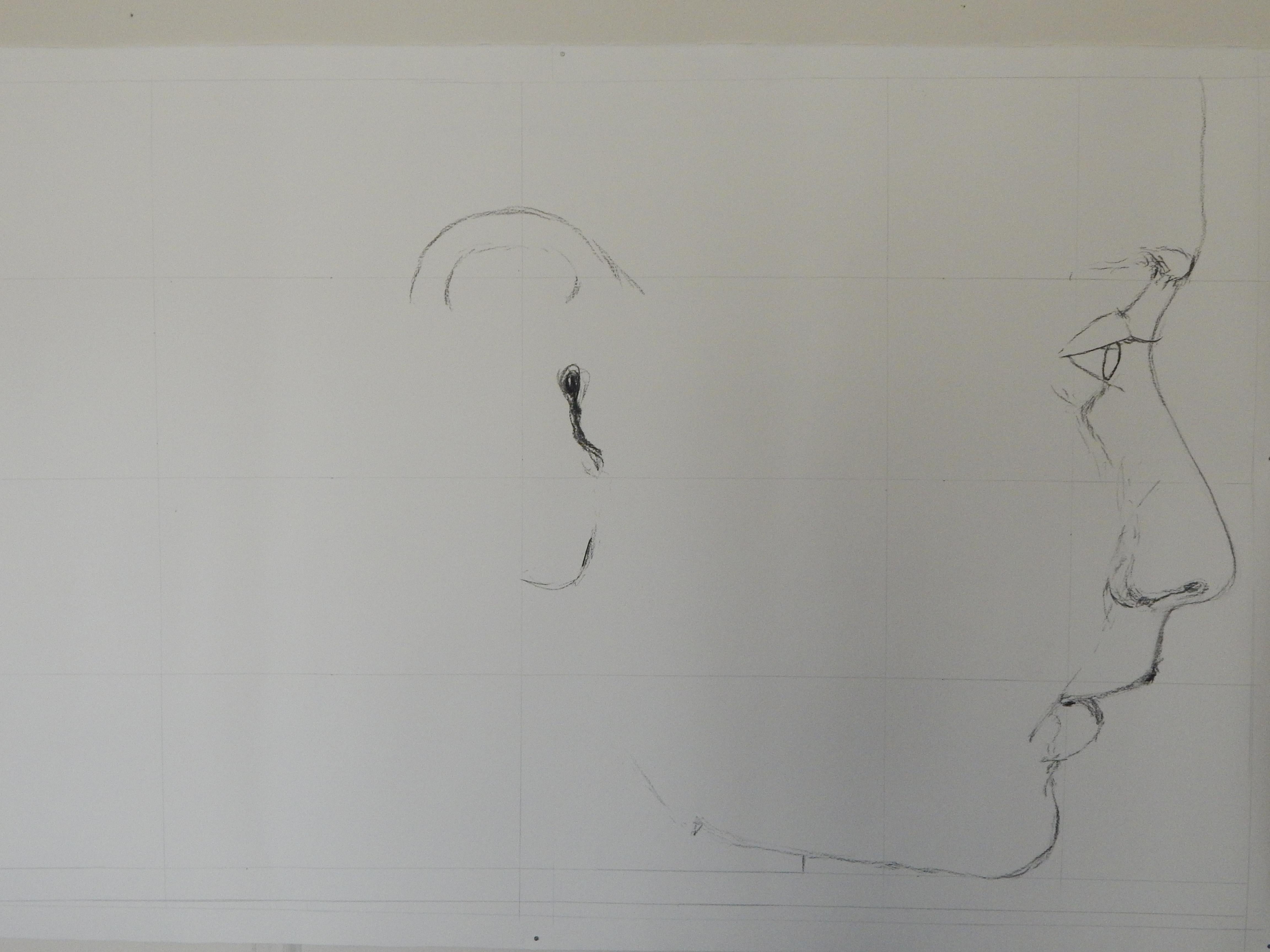 Pedazos de mí, Dibujo, Carboncillo sobre papel - Art Contemporáneo de Emily Redd