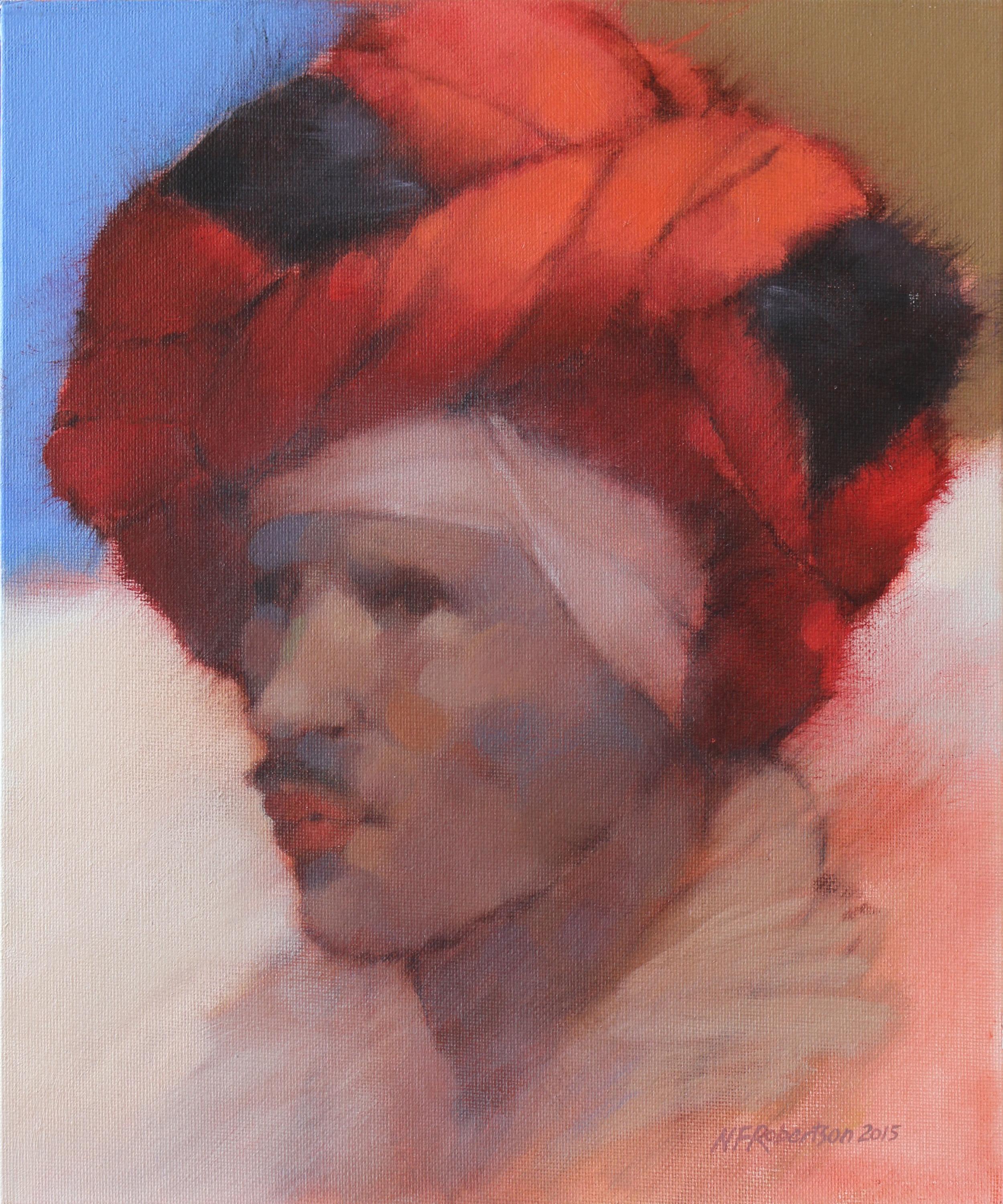 Peinture « Jaipur Tuk wallah », acrylique sur toile - Painting de Nicholas Robertson