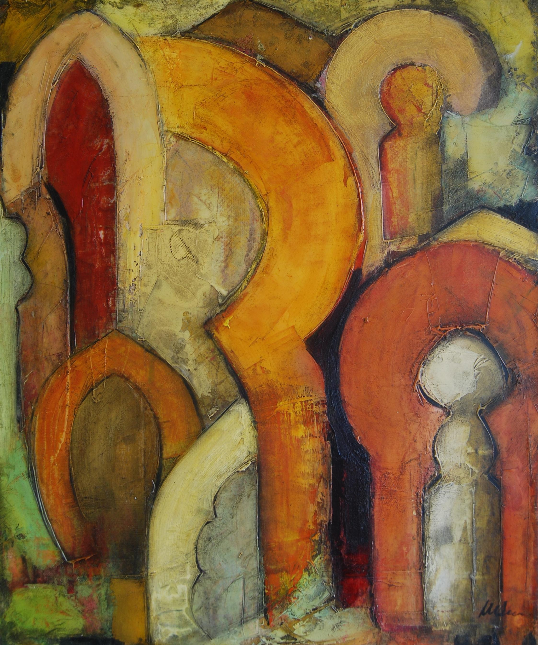 Abstract Painting di MarÃ­a Isabel Domenech - Granada, Pittura, Olio su pannello di Wood