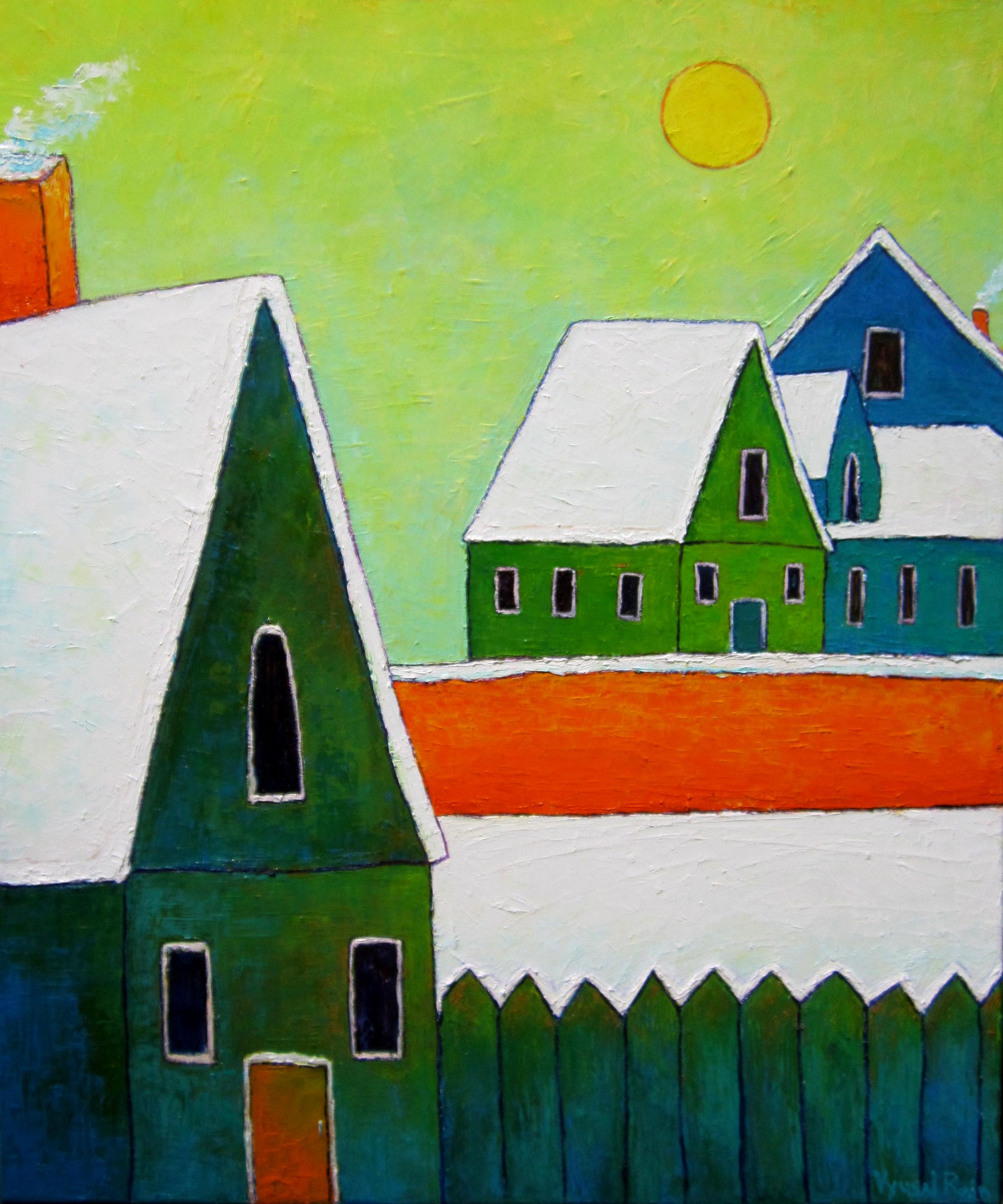 One winter day  :: Painting :: Impressionist :: This piece comes with an official certificate of authenticity signed by the artist :: Ready to Hang: Yes :: Signed: Yes :: Signature Location: On the front lower left and titled and signed on the back