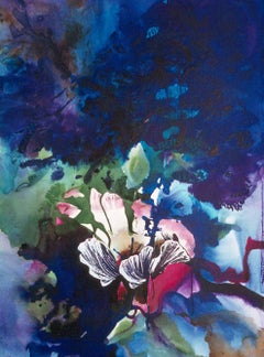Peinture « In the Garden », aquarelle sur papier aquarelle