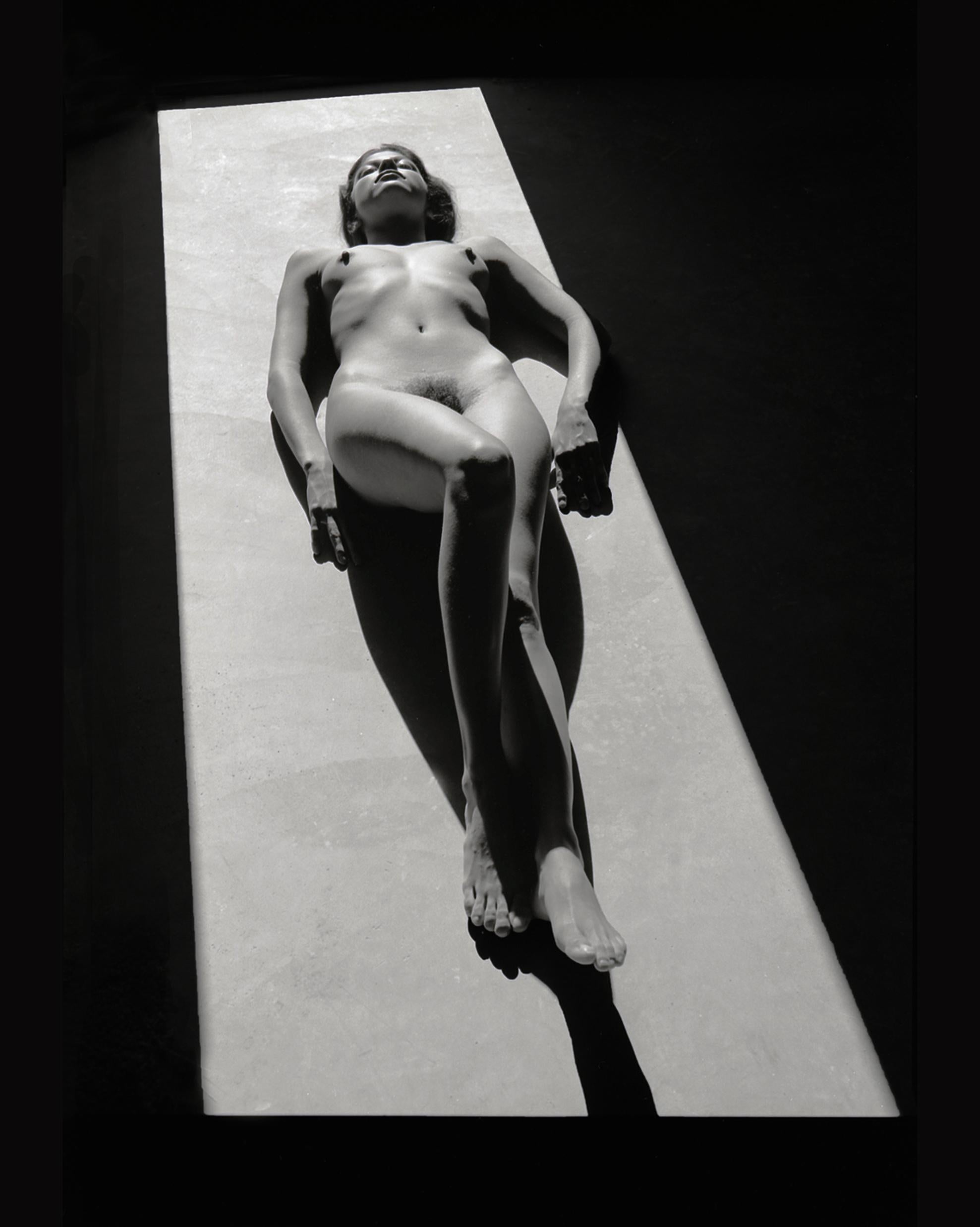 Norman Lerner Black and White Photograph - Supine Nude #1, Photograph, Archival Ink Jet
