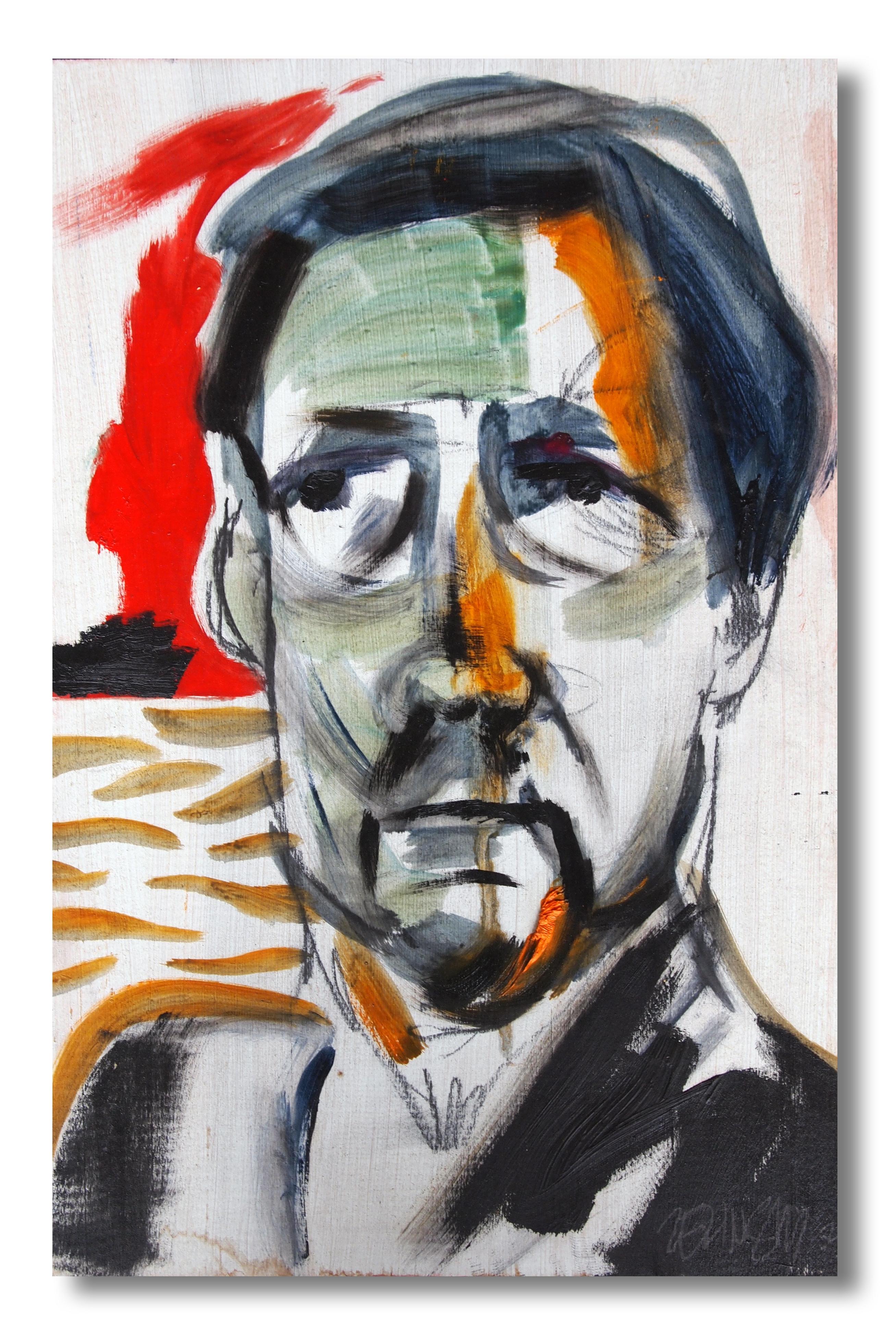 ritratto ad olio, Pittura, Olio su pannello di Wood - Painting di Edward Zelinsky