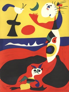 Joan Miro-L'Ete (Summer)-19.5" x 13.25"-Lithograph-1938-Surrealism-Multicolor