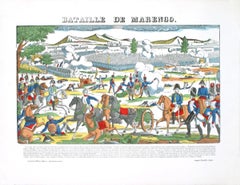 Vintage Pellerin--Bataille De La Marengo-20" x 25.5"-Woodblock-1912-Multicolor-war