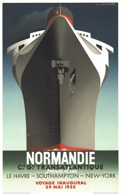 A.M. Cassandre-Normandie-39.25" x 24.25"-Lithograph-1979-Vintage-Multicolor