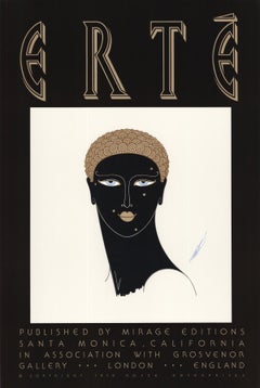 Erte--Queen of Sheba-30" x 20"-Poster-1979-Art Deco-Black & White, Brown