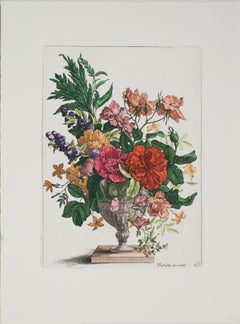 Francois De Poilly-Floral Bouquet-15" x 11.25"-Etching-Renaissance-Multicolor