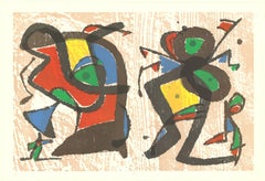 Joan Miro-From Ceramics-15" x 22"-Mixed Media-Abstract-Multicolor