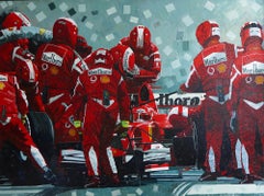 Dwight Baird-Men In Red-30" x 40"-Painting-2006-Outsider Art-Grand Prix