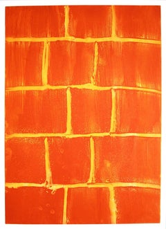 Gunther Forg-Architektur I-37.75" x 27"-Lithograph-1993-Contemporary-Orange