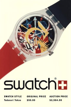 Tadanori Yokoo-Swatch: Tadanori Yokoo - Manifesto pubblicitario originale 