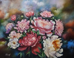 Peonies, Painting, Oil on Canvas