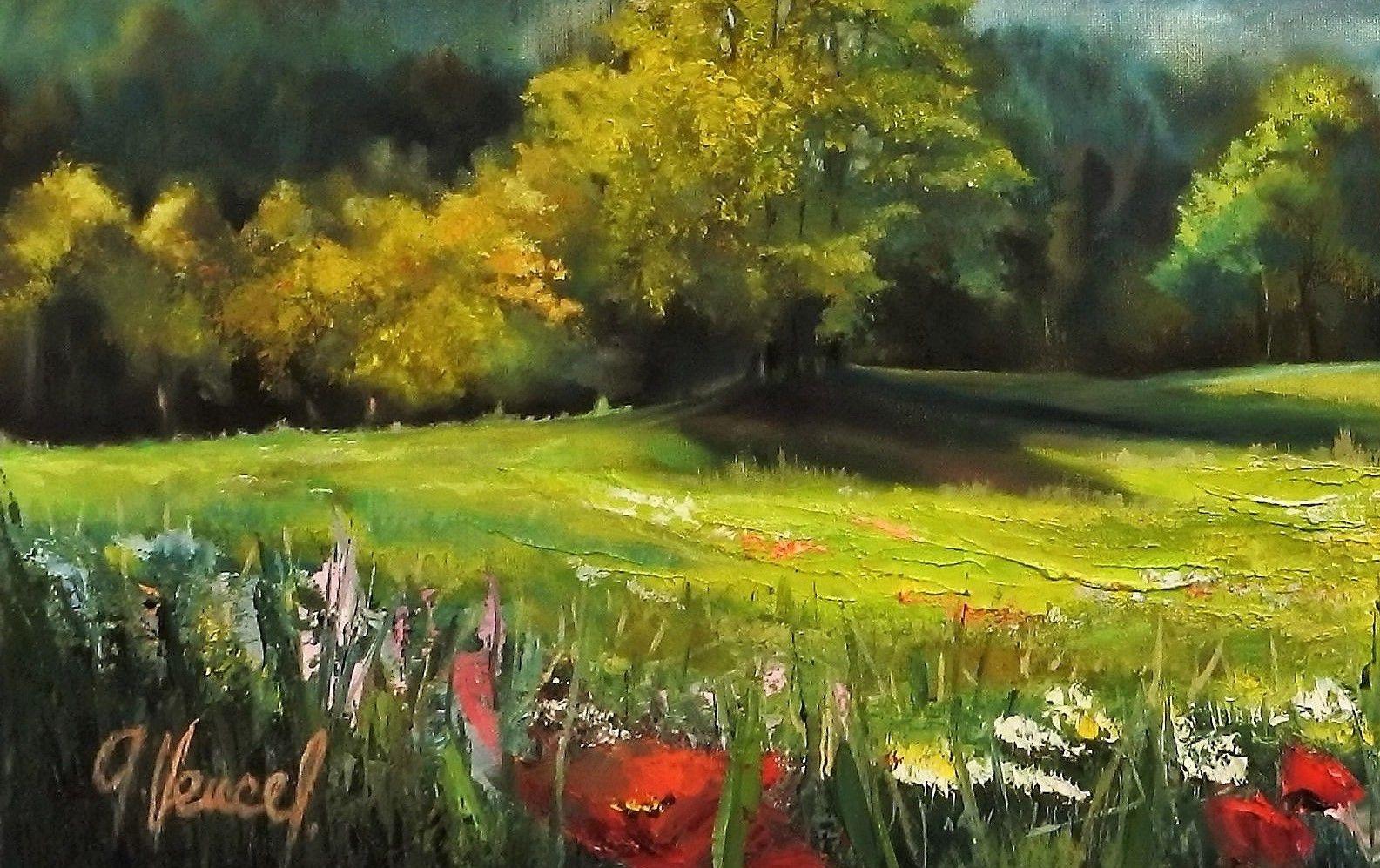 Collina, Pittura, Olio su tela - Painting Altro stile artistico di Attila Vencel