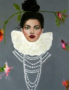 Pearl Necklace, Mixed Media on Canvas