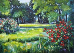 City parkland, Painting, Oil on Canvas