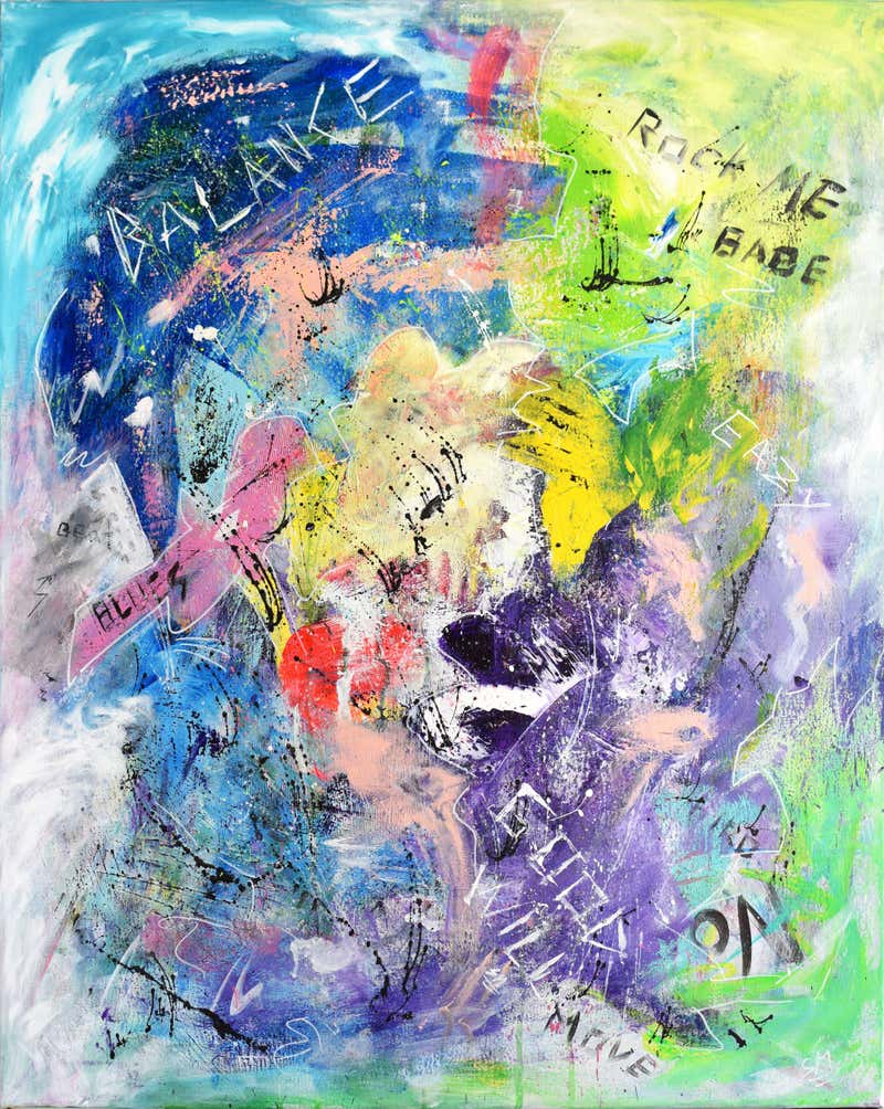 Sebastian Merk Poseidon Painting Acrylic on Canvas For Sebastian Merk Poseidon Painting Acrylic on Canvas For