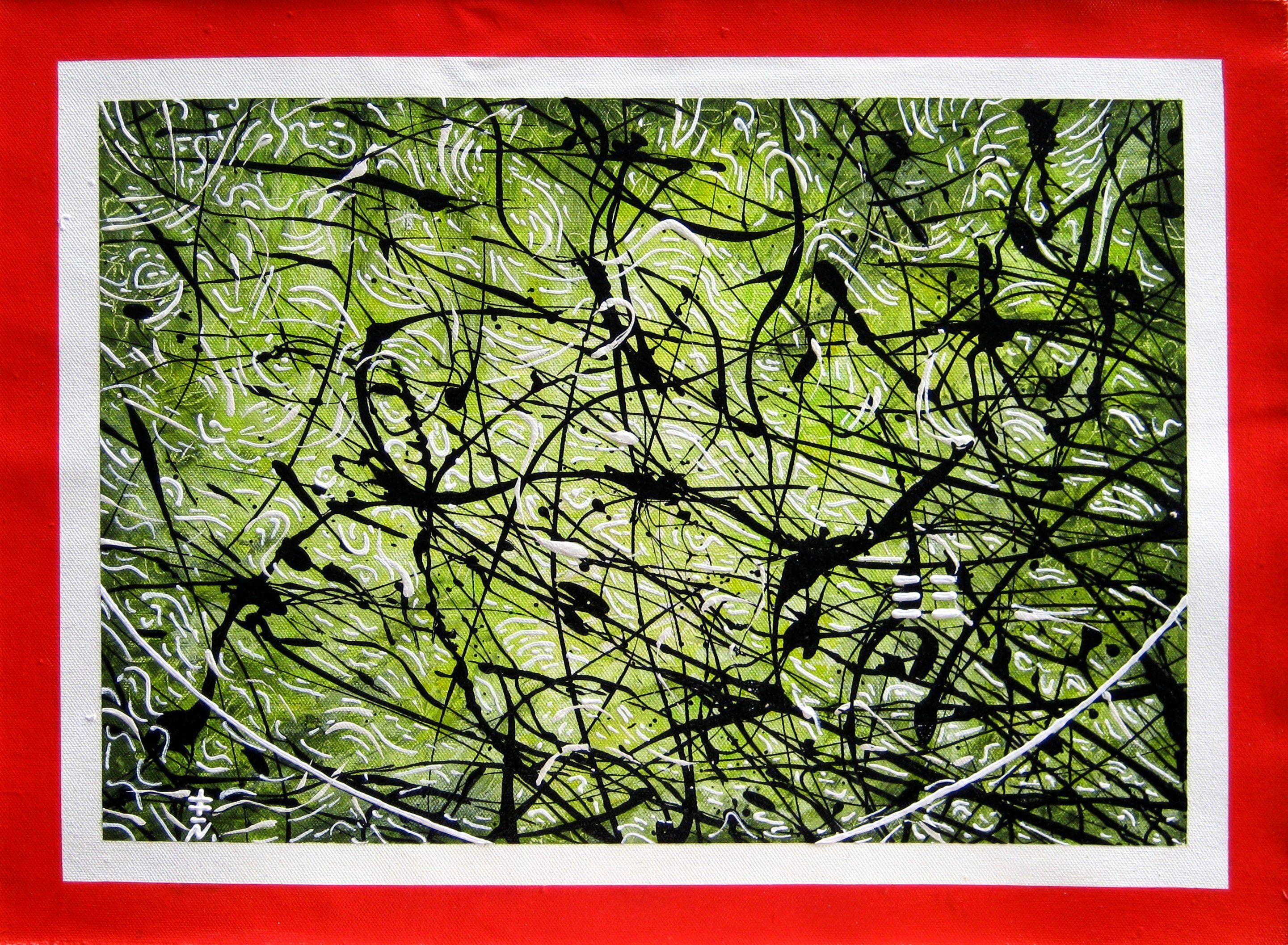 Vincent  Keele Abstract Painting - Black and Green, Painting, Acrylic on Canvas