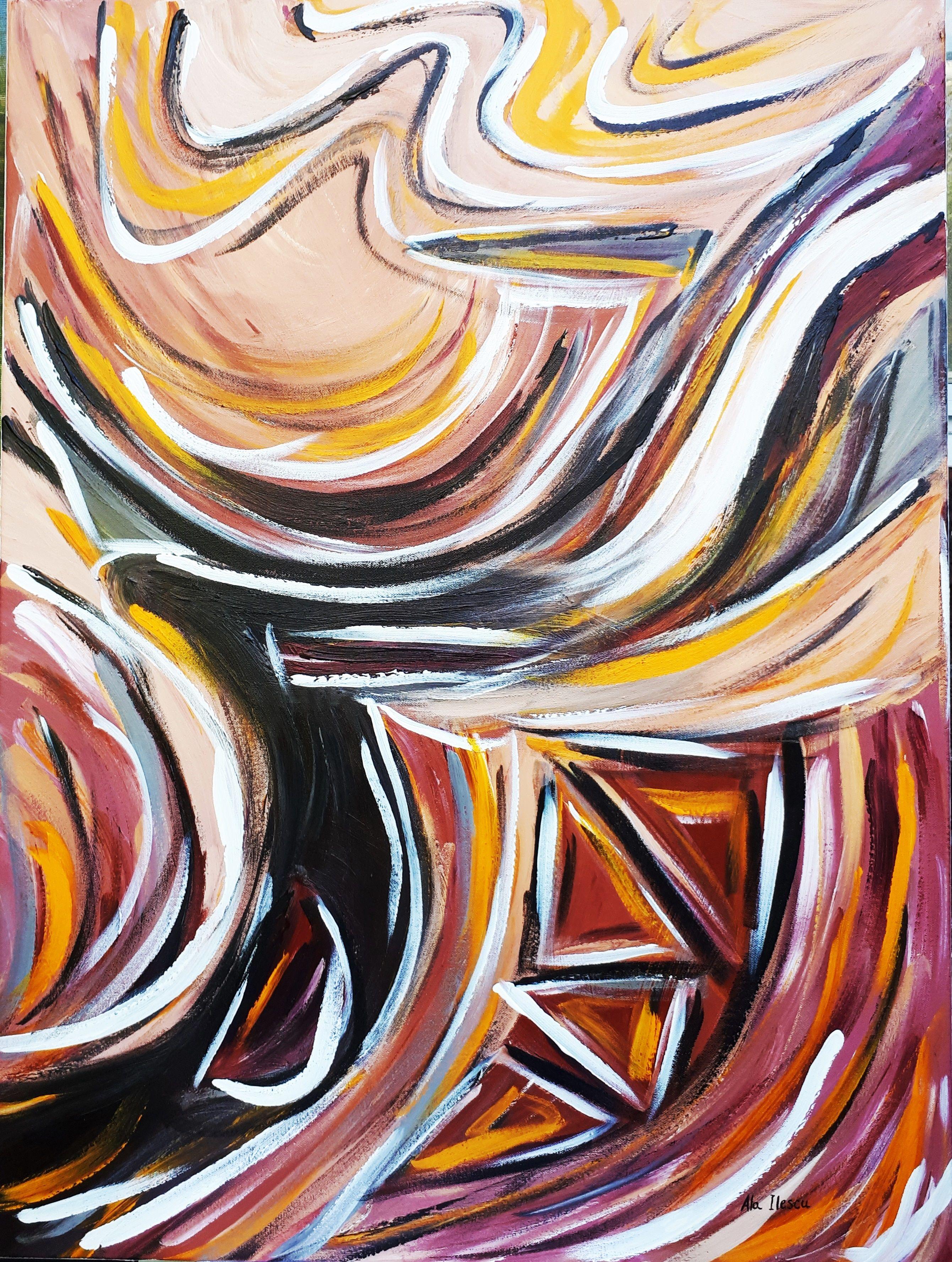 Ala Ilescu Abstract Painting - Rode to success, Painting, Acrylic on Canvas