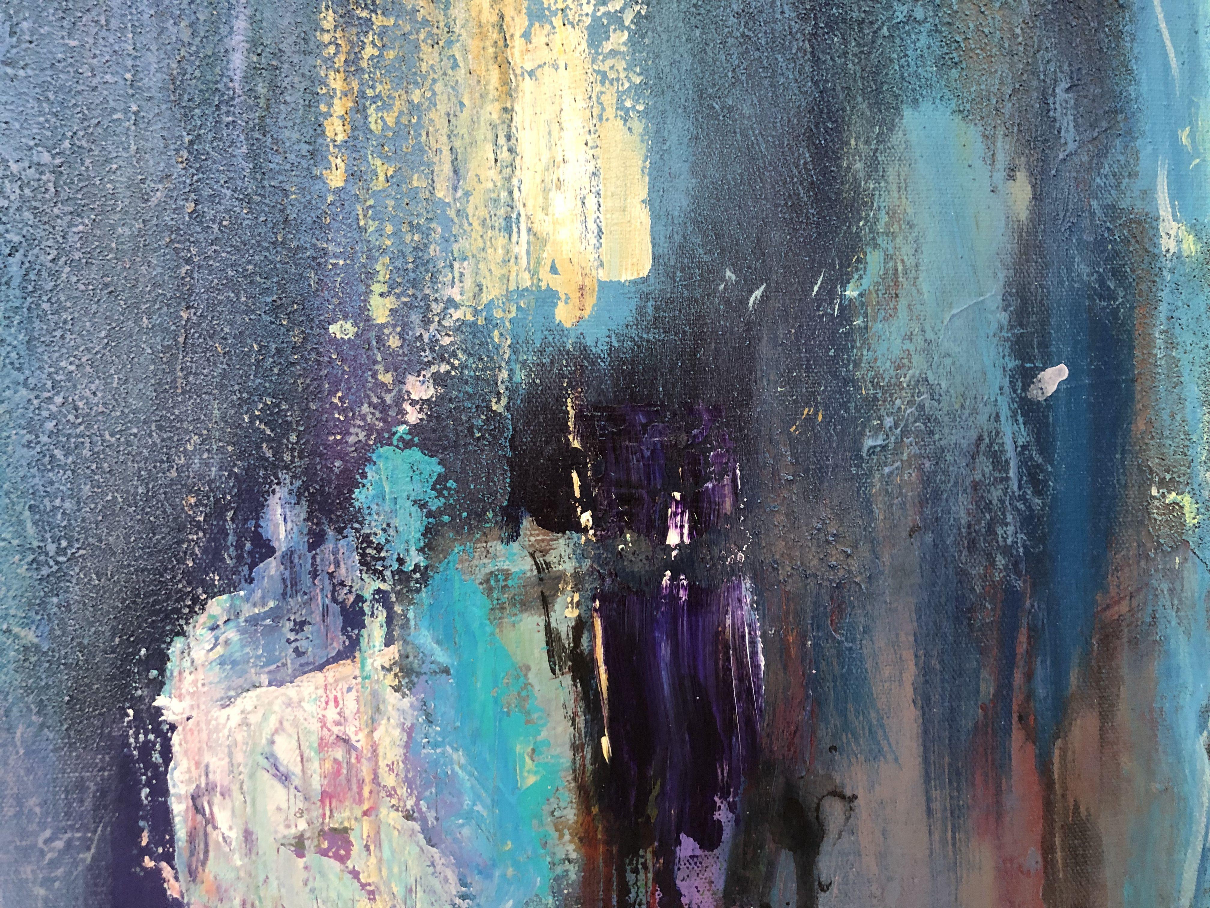 Splash, Pittura, Acrilico su tela - Abstract Painting Grigio di Christiane Pape