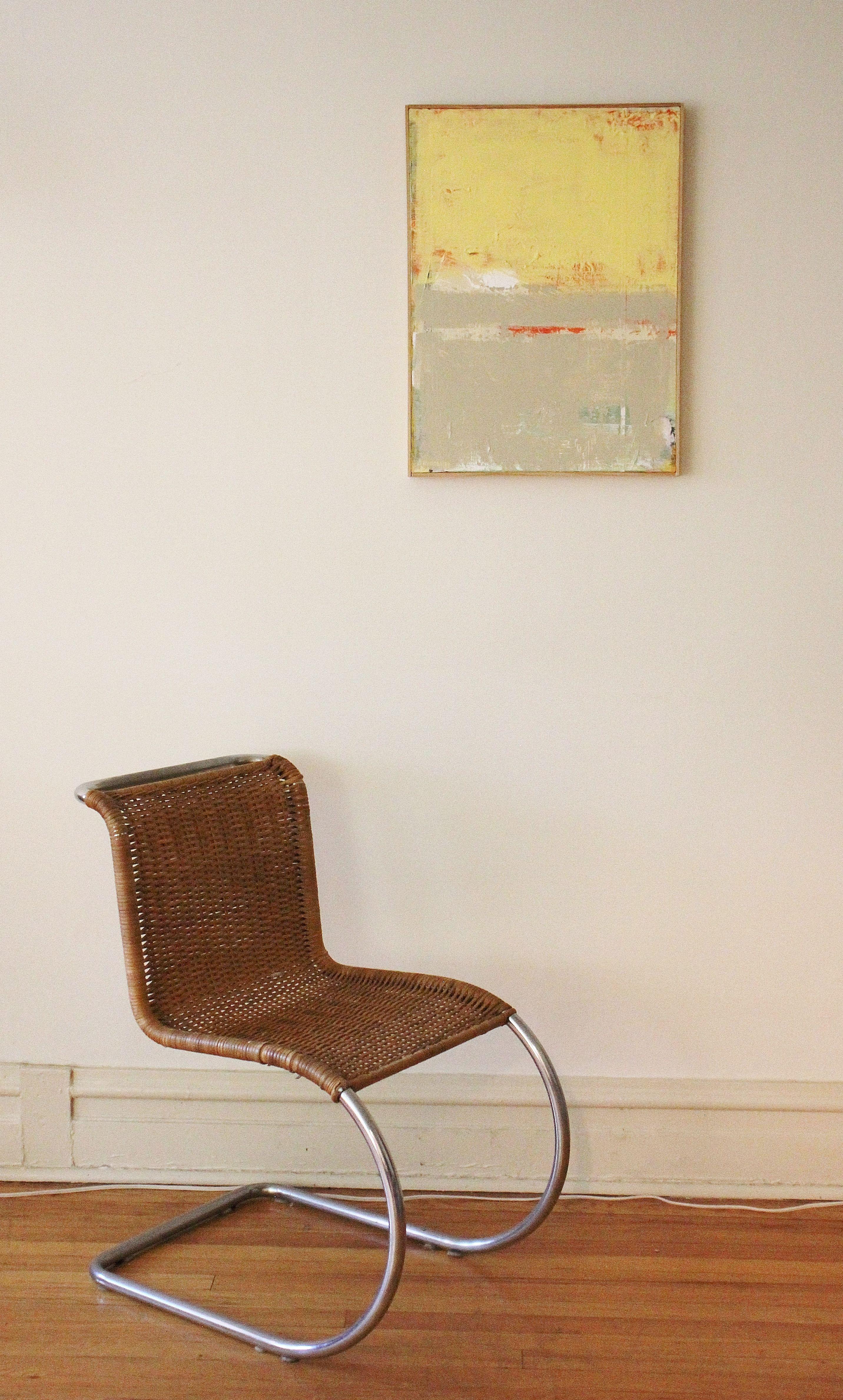PORTICOLO GIALLO, Pittura, Acrilico su tela - Abstract Painting Beige di Joseph Korom