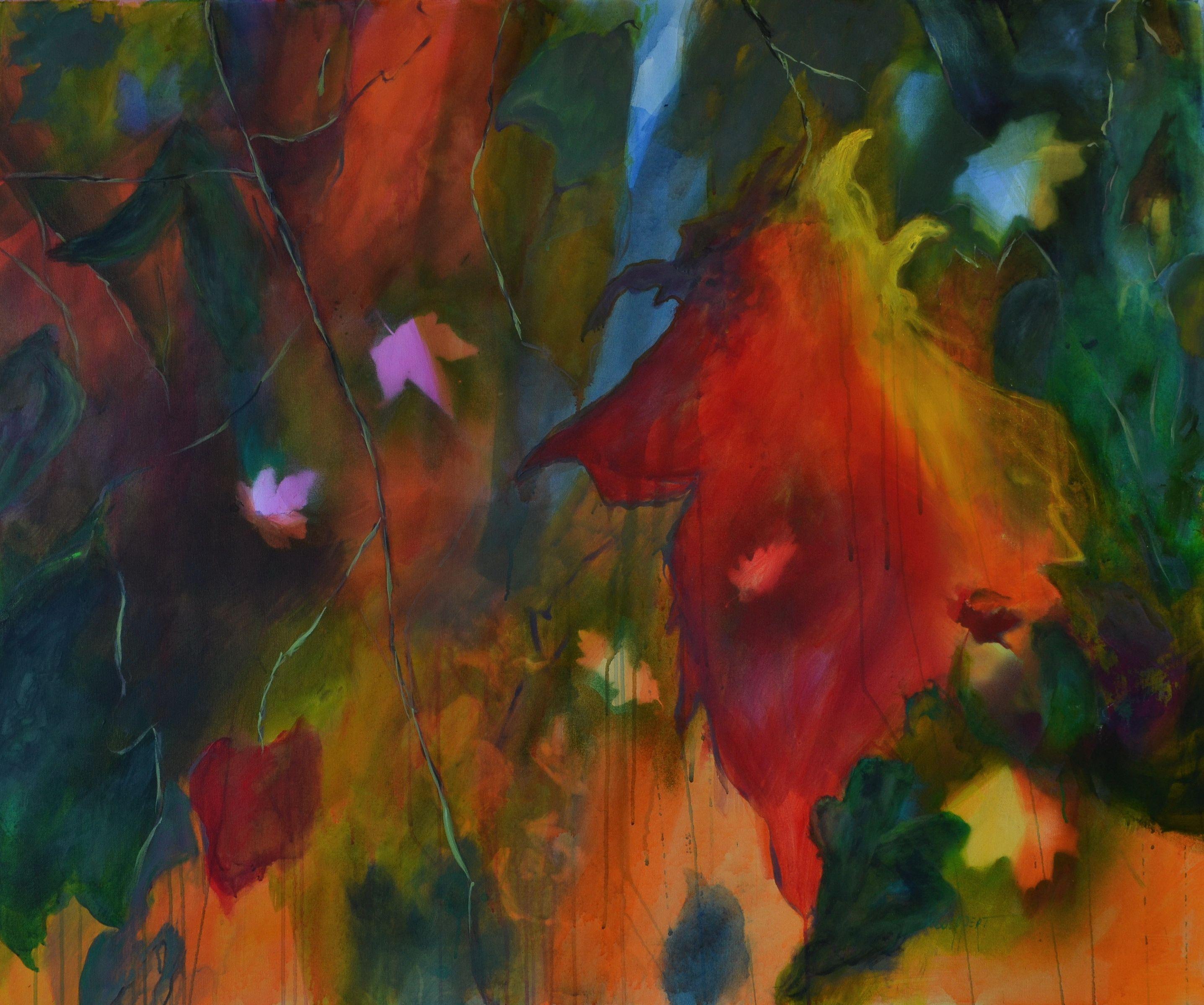 Karin Goeppert Abstract Painting - Turning a new Leaf, Painting, Acrylic on Canvas