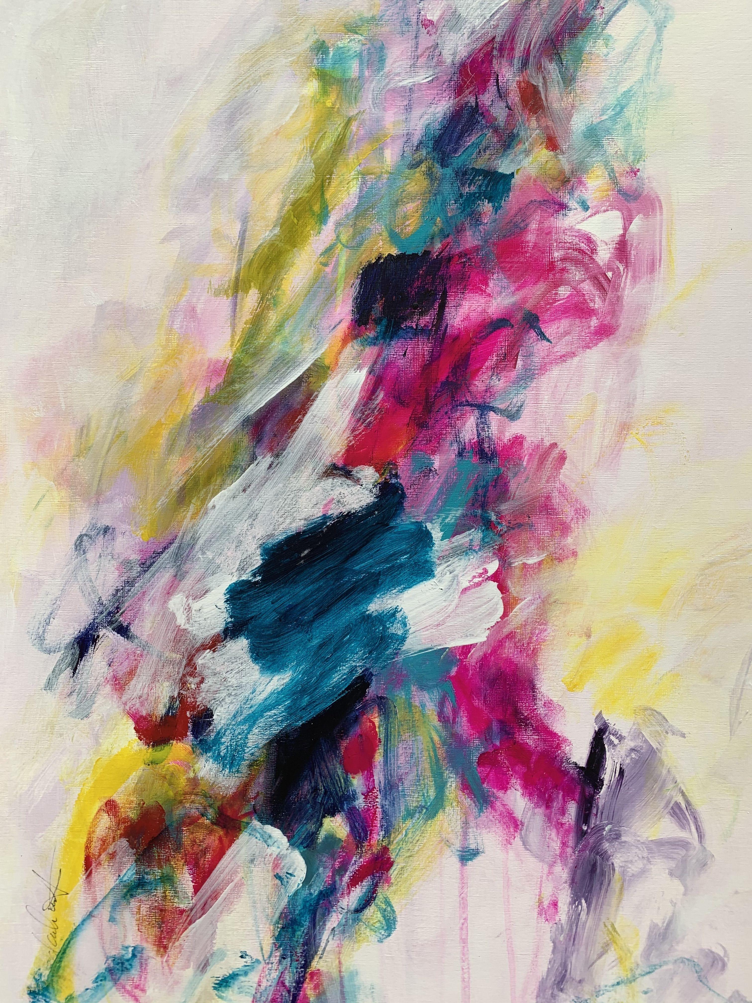 Darlene Watson Abstract Painting - Emotions Run Free  Confidence, Painting, Acrylic on Paper
