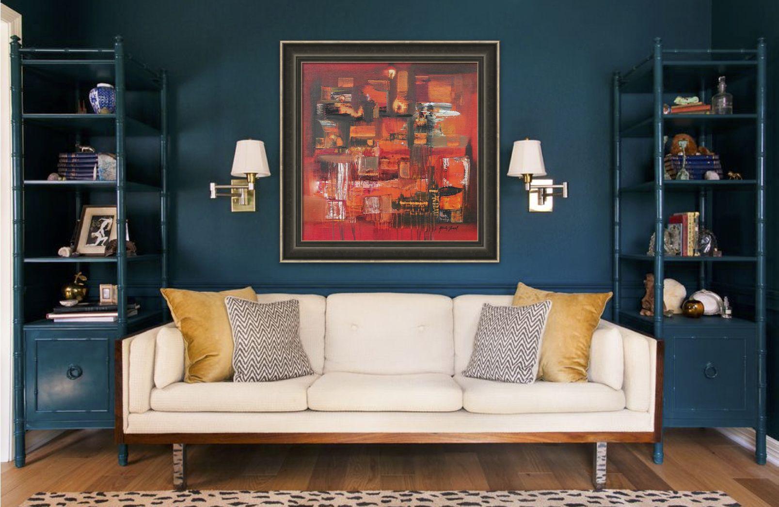 Abstract Painting di Attila Vencel - Notte calda d'estate, Pittura, Olio su tela