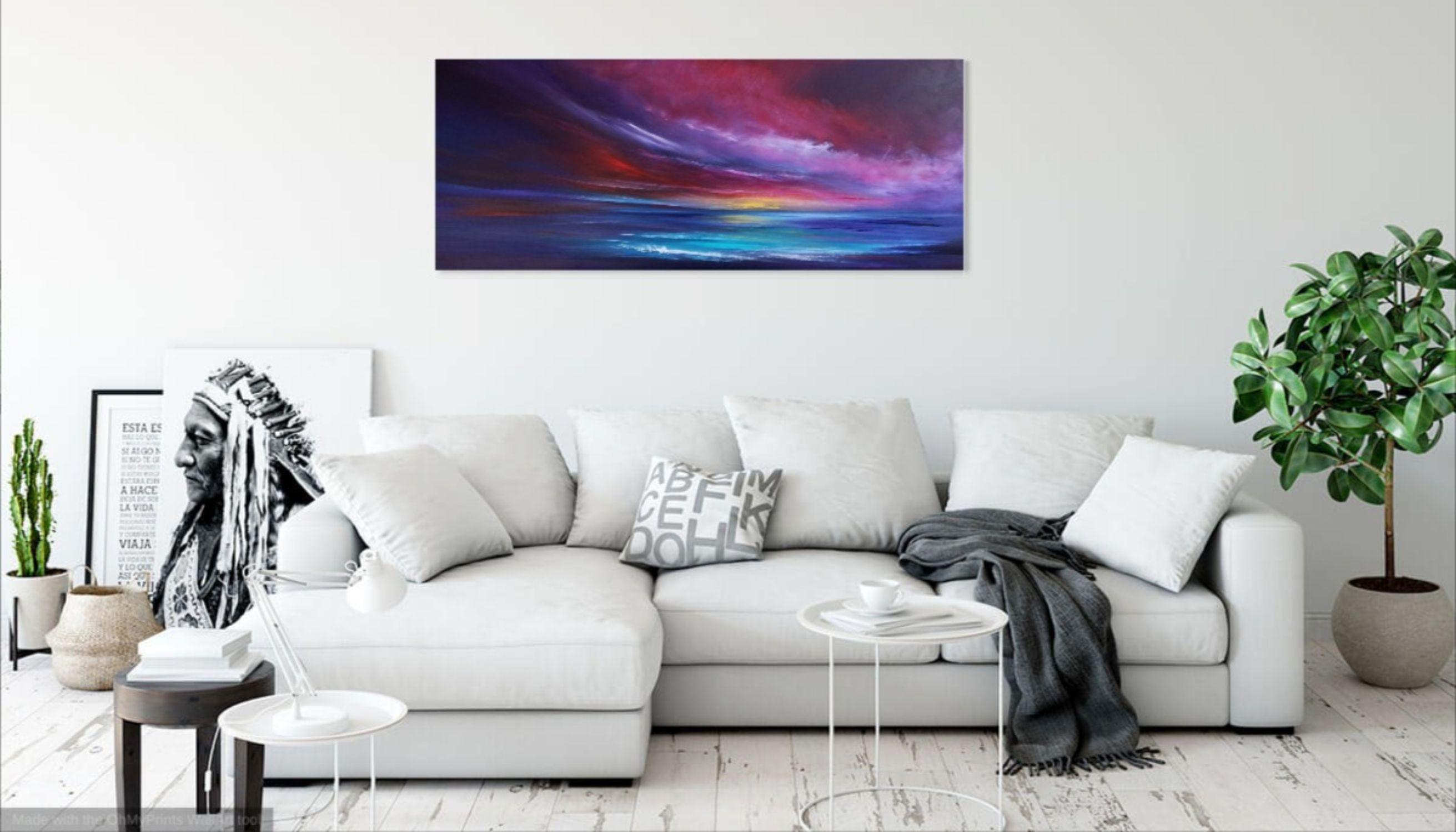 Incandescence, Panoramic Seascape, Painting, Acrylic on Canvas 1