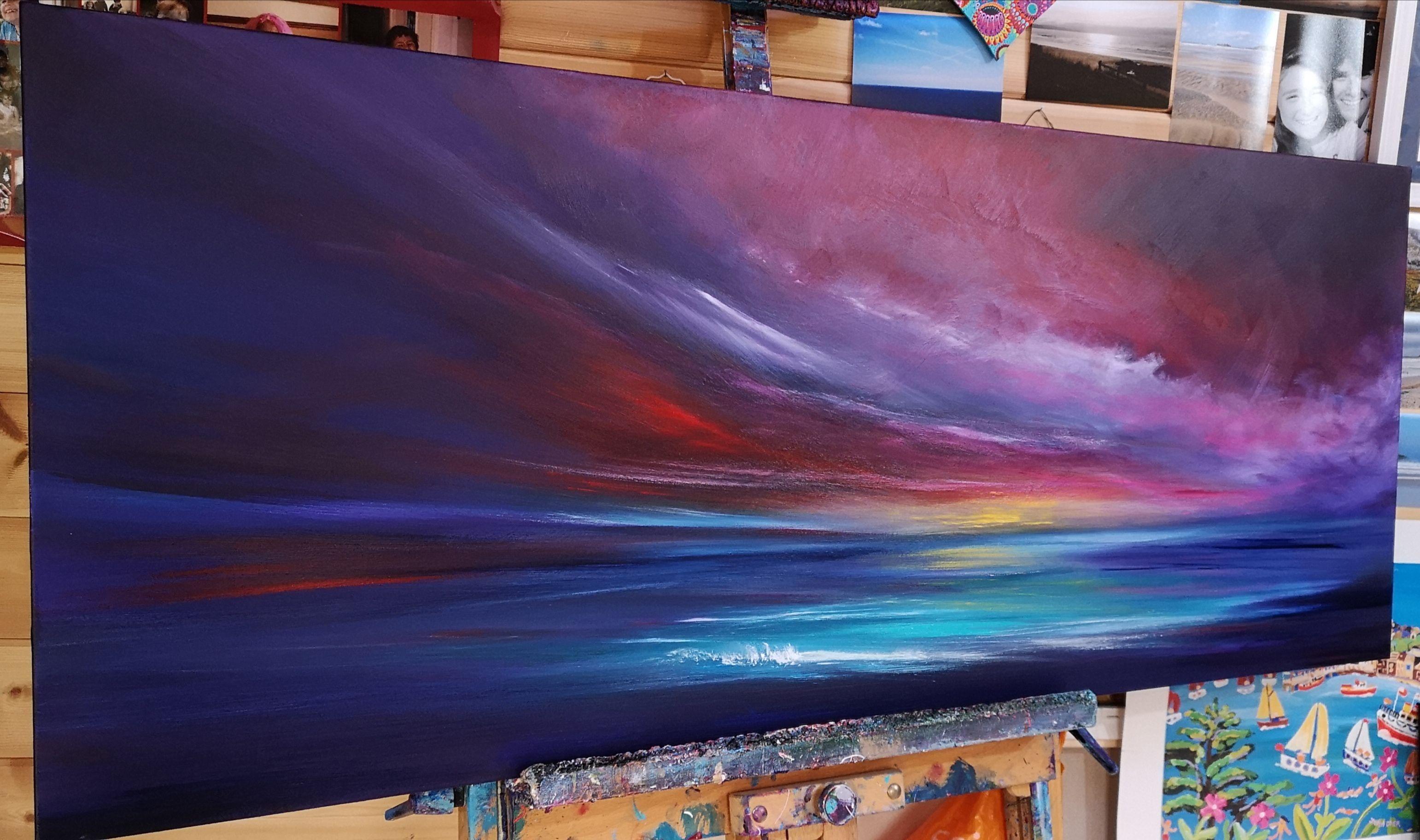Incandescence, Panoramic Seascape, Painting, Acrylic on Canvas 2
