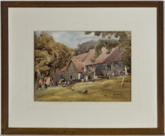 Joseph Compton Hall RBA (1863-1937) - Watercolour, Wilmington Churchyard