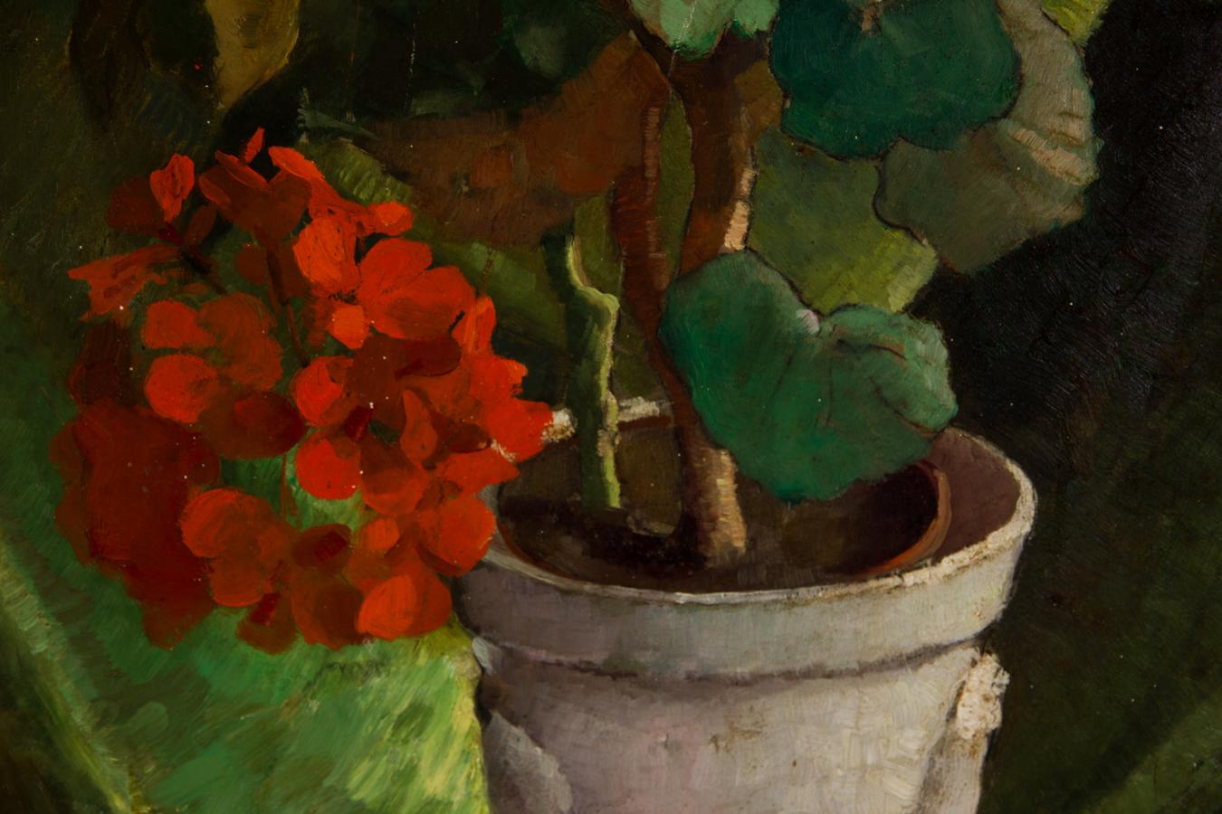 Colin Cairness Clinton Campbell (1894-1970) - Framed Oil, The Red Geraniums 3