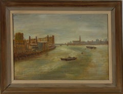 Margot Russell (1913-1988) - Framed 1977 Oil, Fulham Power Station
