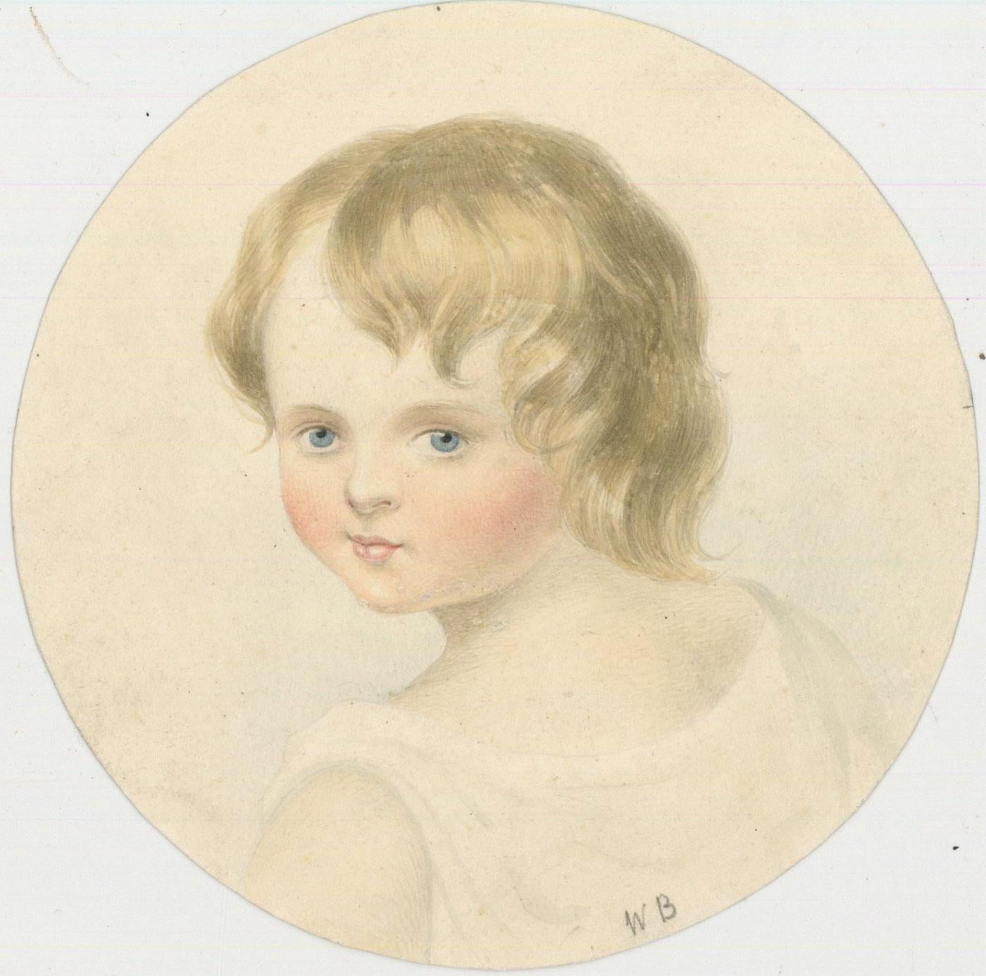 W. R Buckley - Mid 19th Century Watercolour, Portrait of a Young Child 1