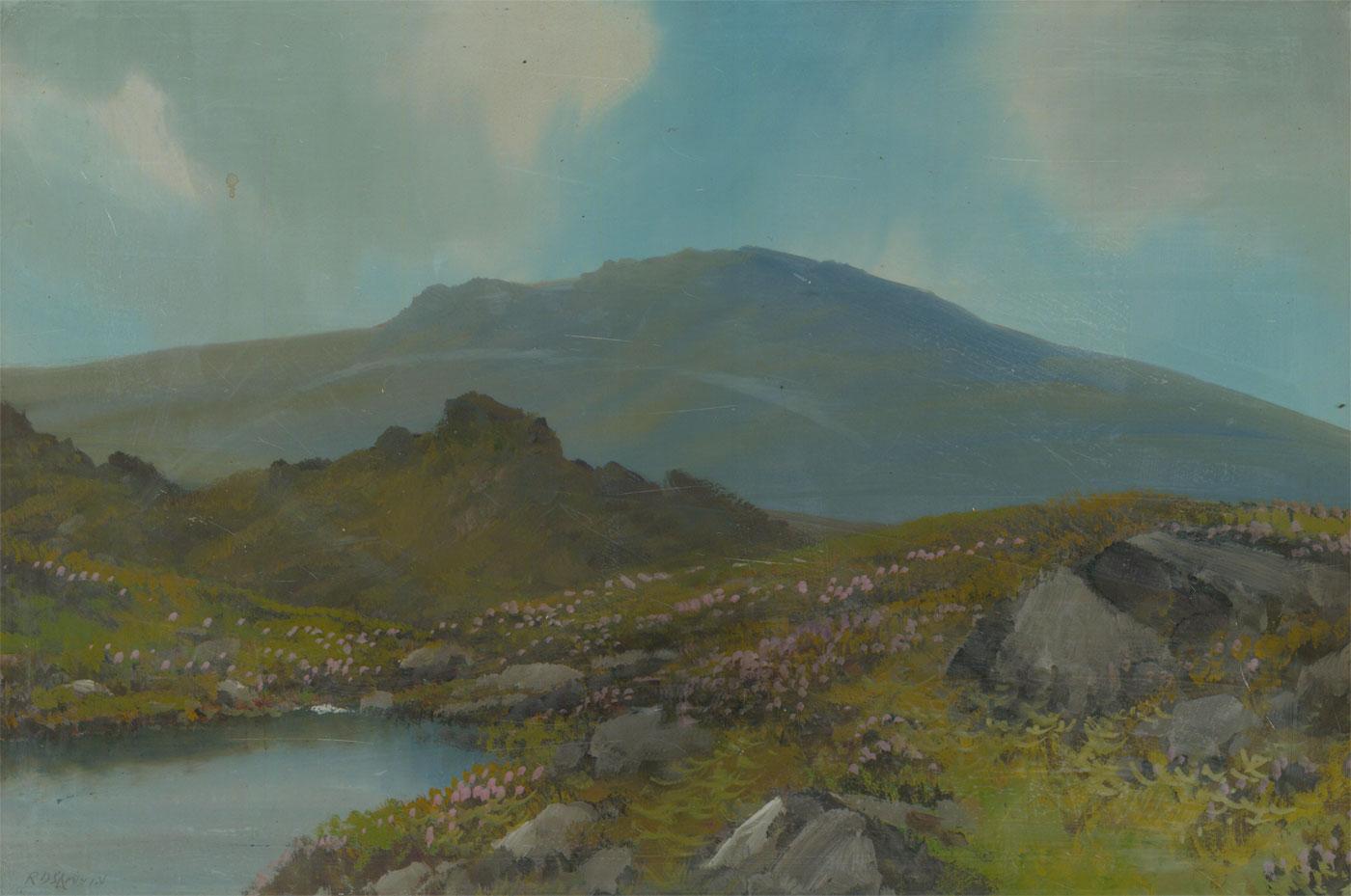 A delightful gouache landscape by listed artist Reginald Daniel Sherrin. The artwork has been signed to the lower left corner possibly by another hand. However the painting itself matches the style and compositional qualities of other works by