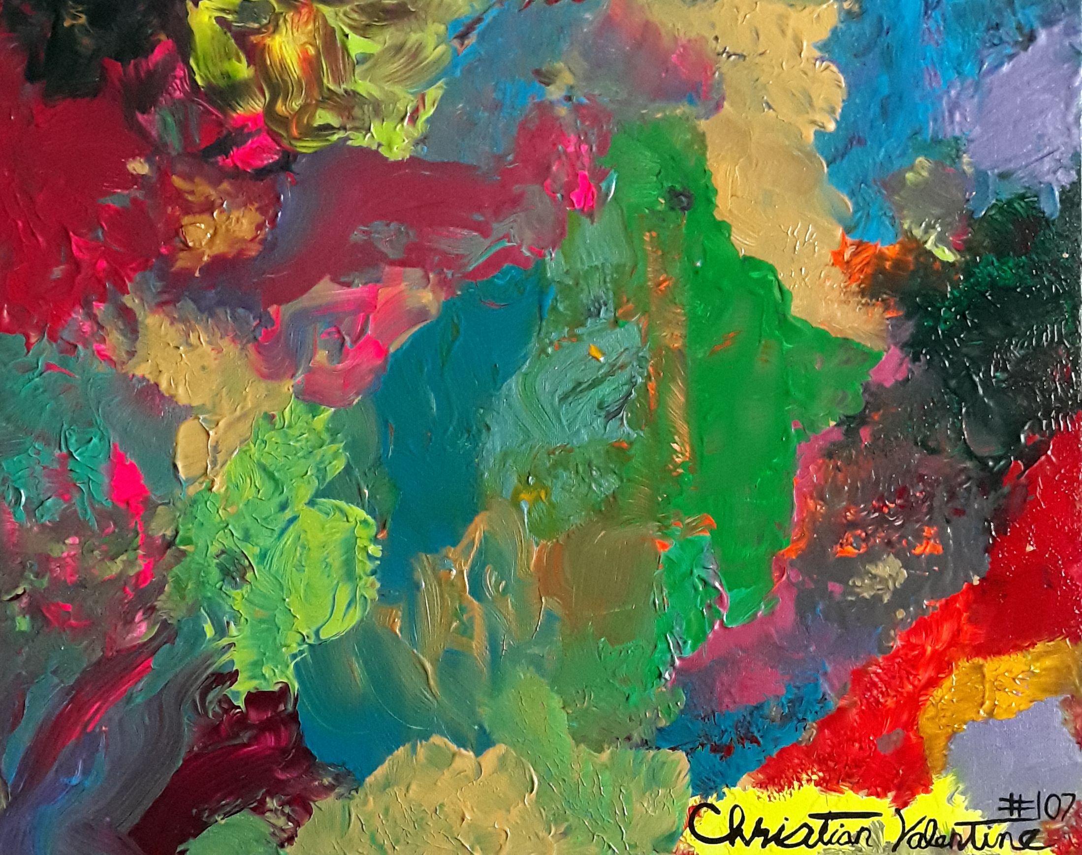 Abstract Painting Christian Valentine - Ancient Hawaii, Peinture, Acrylique sur Toile
