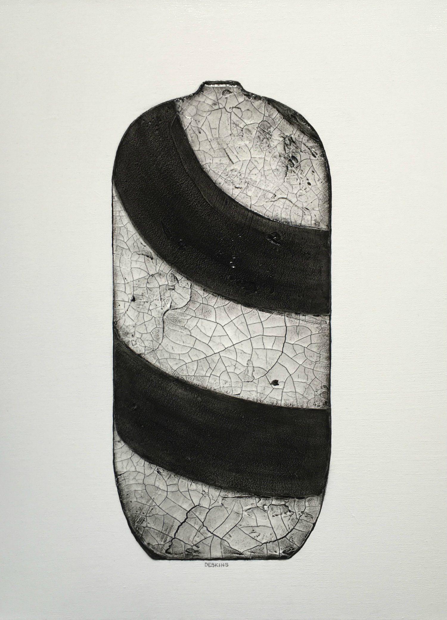 Raku Pottery Series IV, Painting, Acrylic on Canvas 1