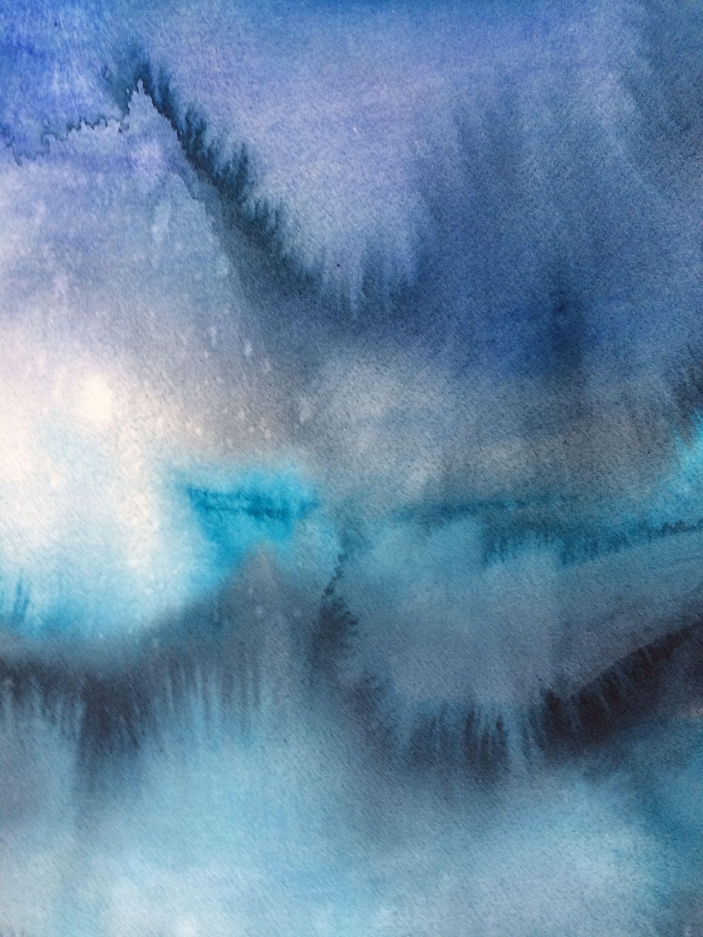Blu senza fine, Pittura, Acquerello su carta in vendita 2