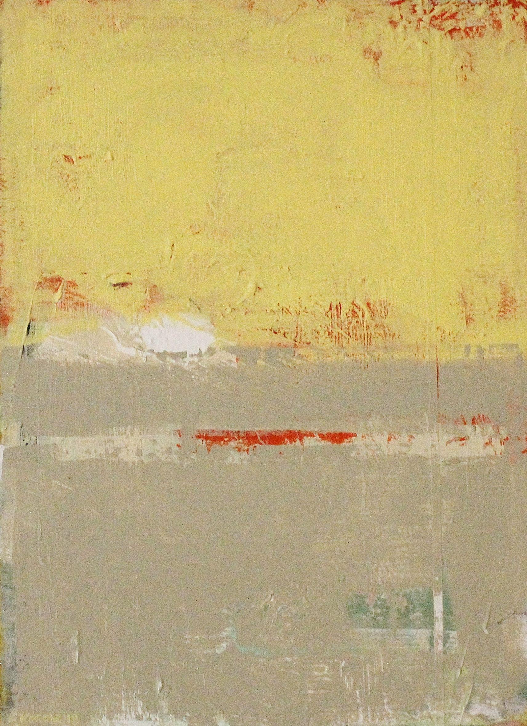 Joseph Korom Abstract Painting - YELLOW PORCH, Painting, Acrylic on Canvas