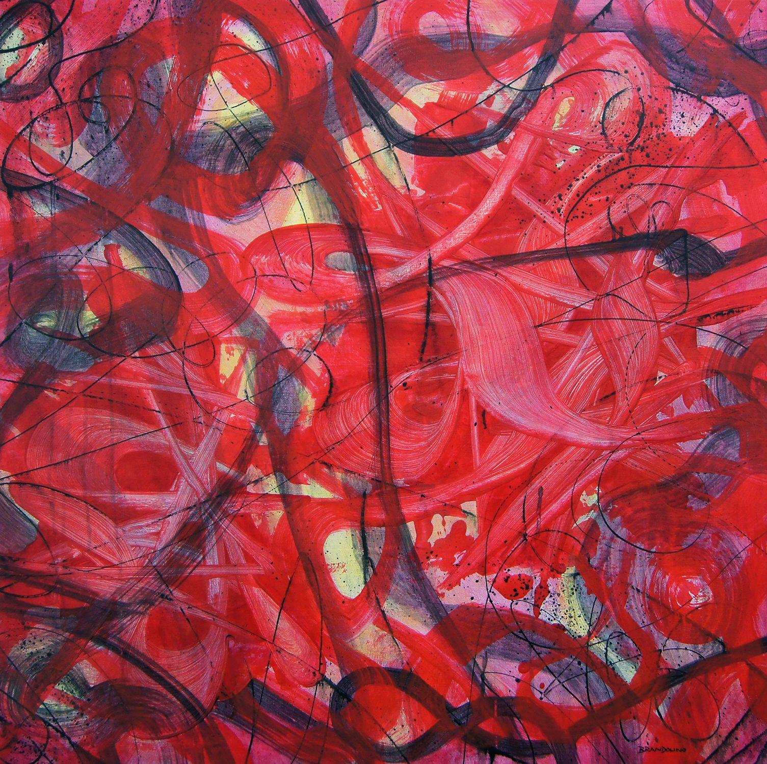 Ray Brandolino Abstract Painting - Dreamy Red, Painting, Acrylic on Canvas