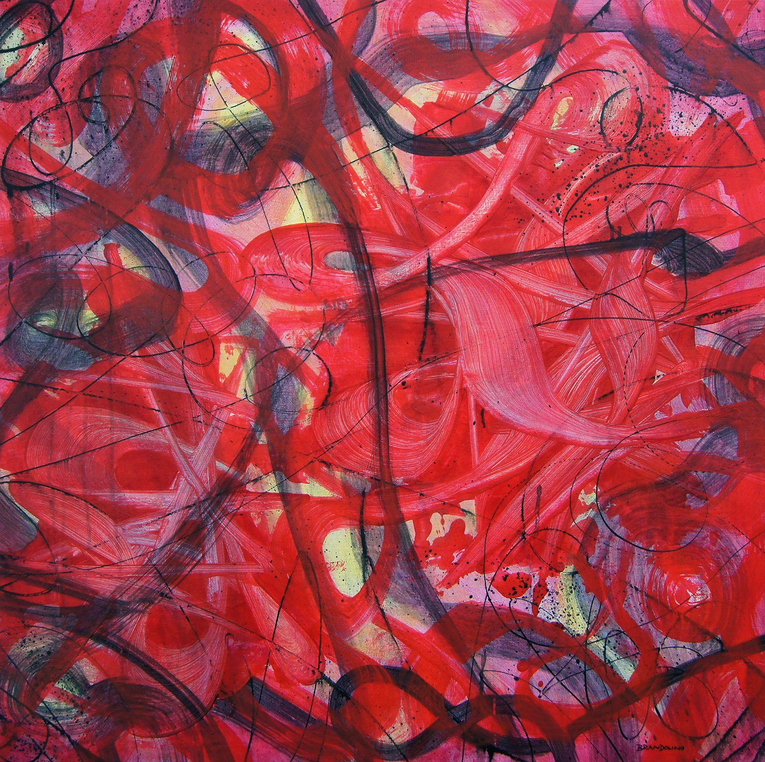 Abstract Painting de Ray Brandolino - Rojo de ensueño, Pintura, Acrílico sobre lienzo