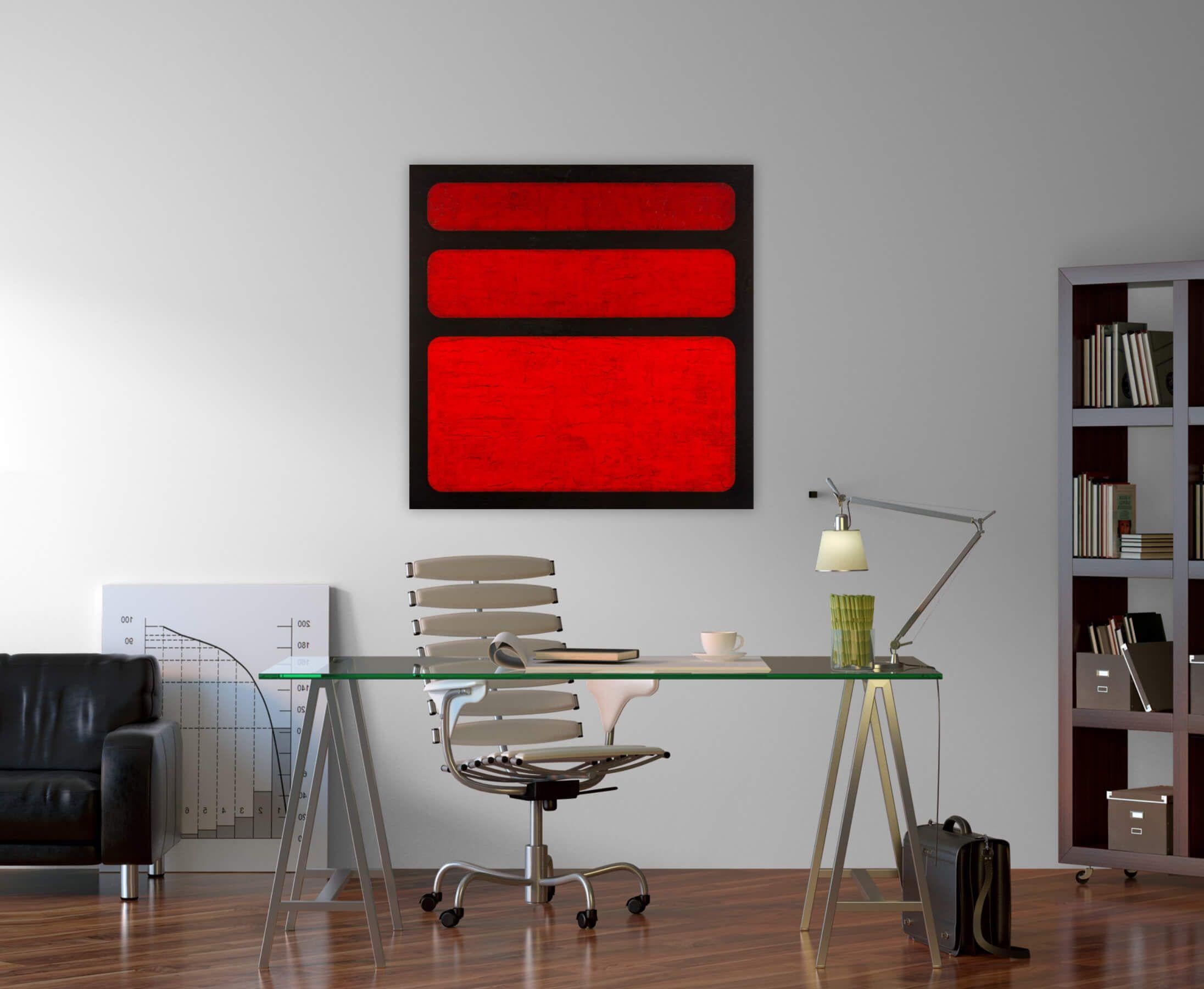 Simply Red, Painting, Acrylic on Wood Panel 1