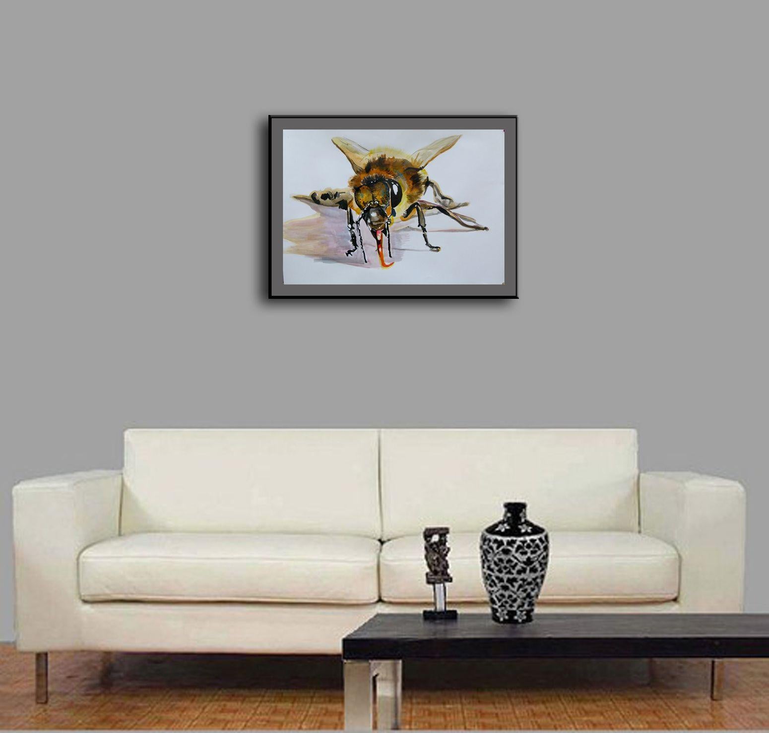acrylic bee painting