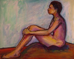 Porträt von Elena, Deep in Thought, Gemälde, Öl auf Leinwand