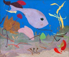 Peinture - « Fish in the Sky », huile sur toile