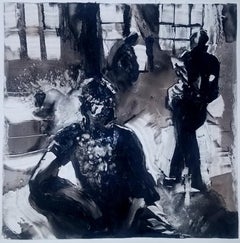 Sleepwalk Redux #9, monochromatic black and white mystery monotype