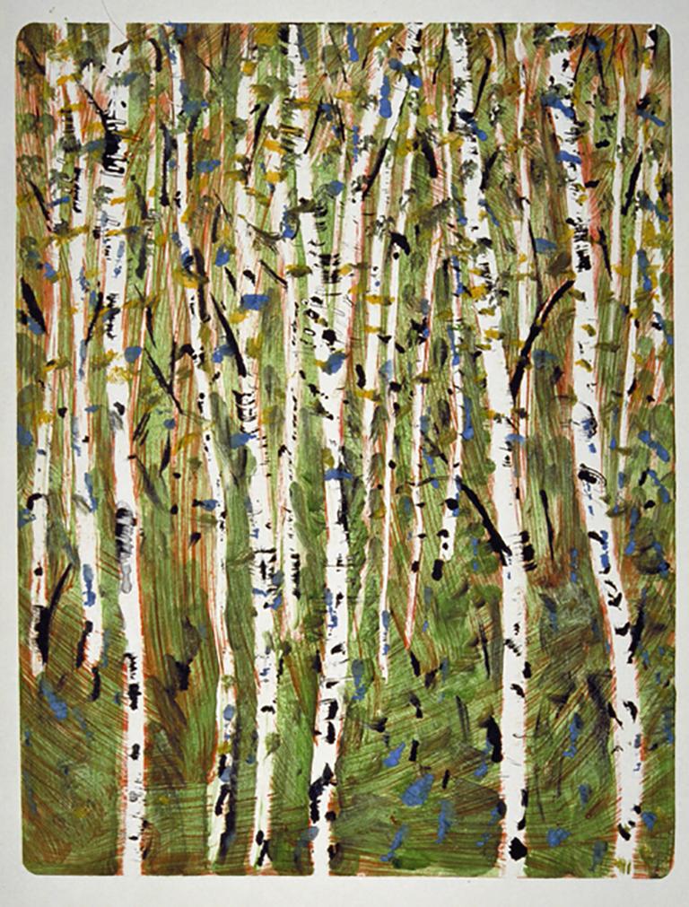 Herbst Birke , farbenfrohe Monorpint, Natur Bäume